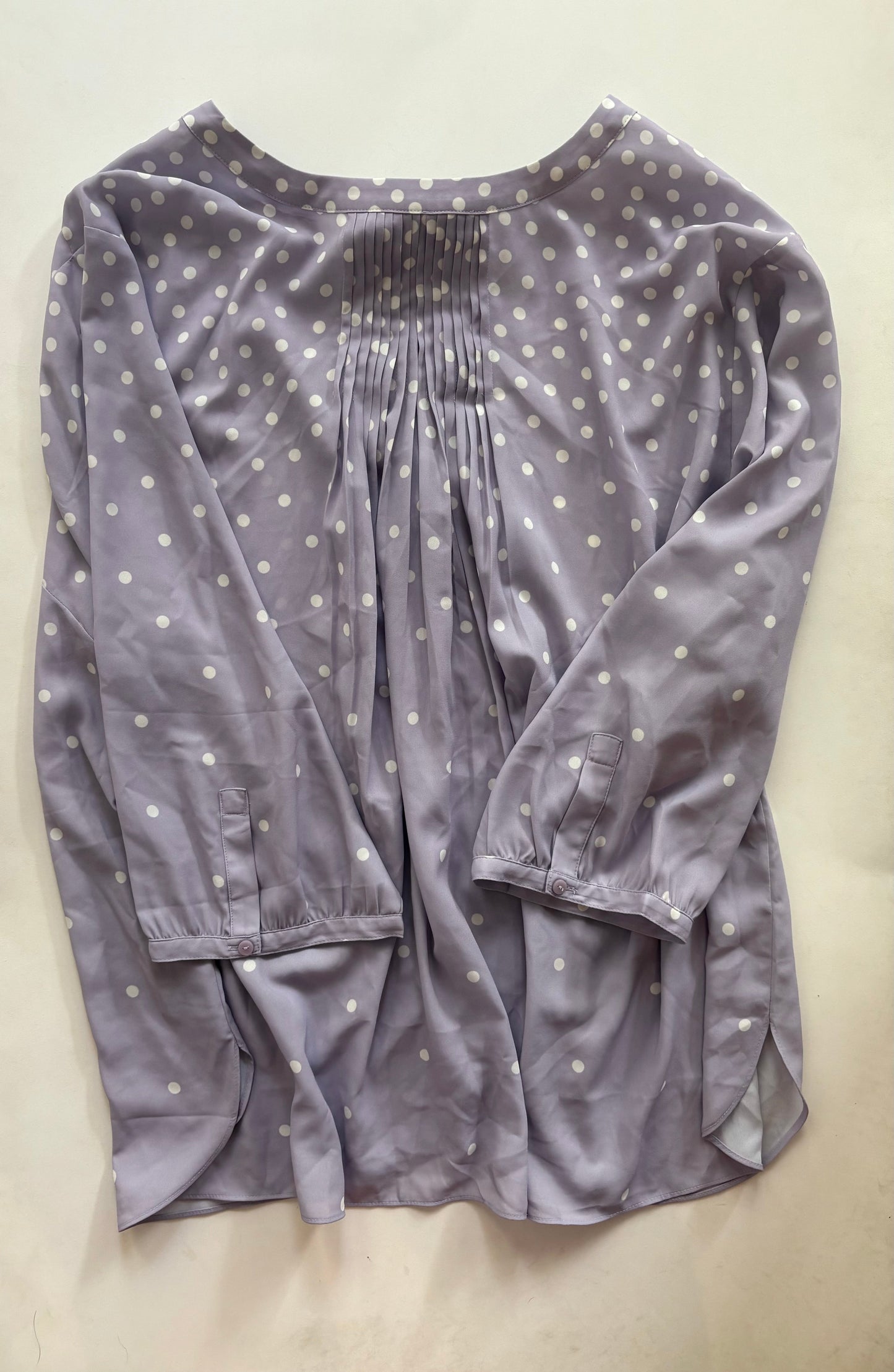 Blouse Long Sleeve By Not Your Daughters Jeans In Polkadot, Size: 3x