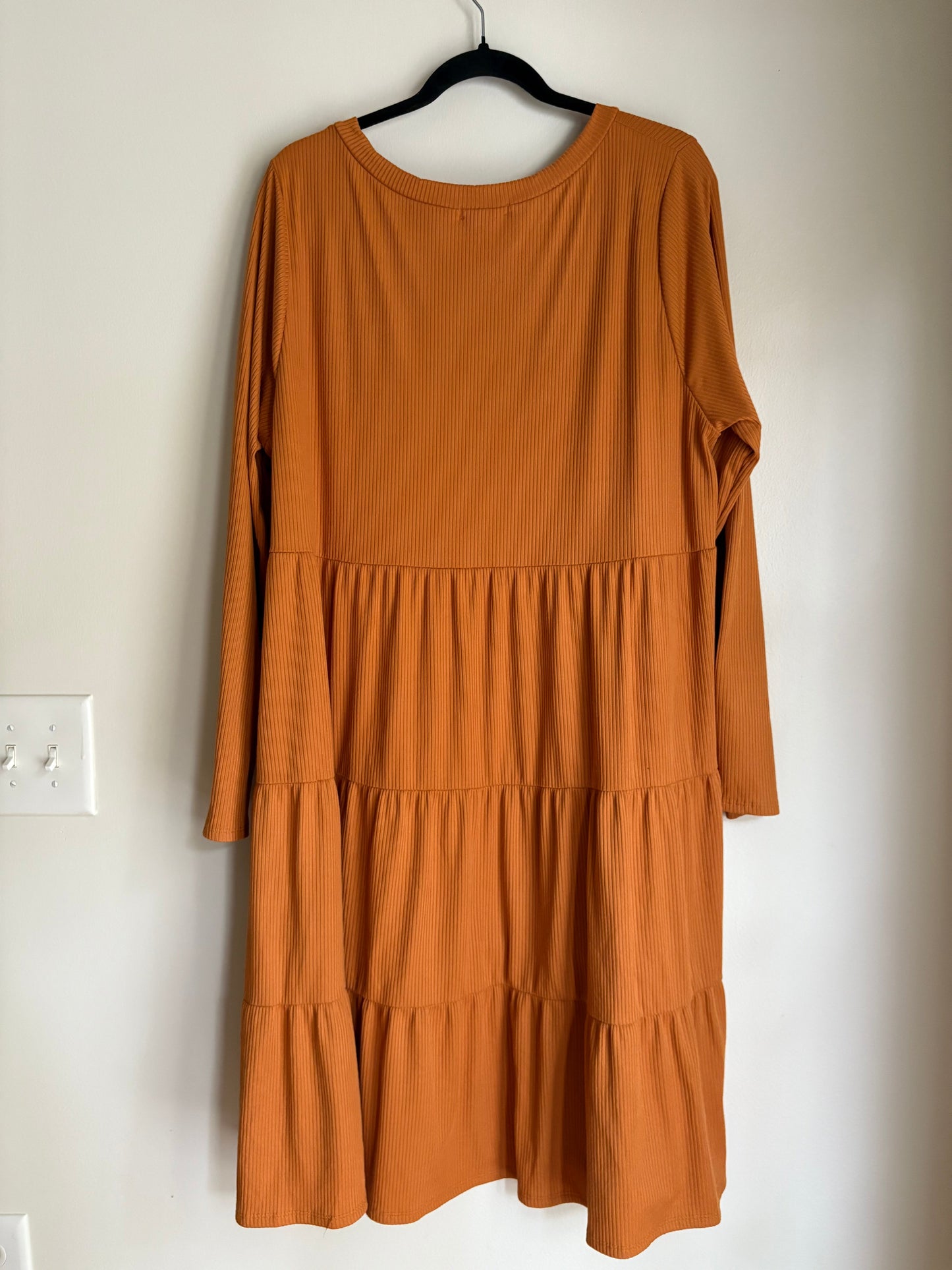 Dress Casual Midi By Chicsoul In Brown, Size: 3x