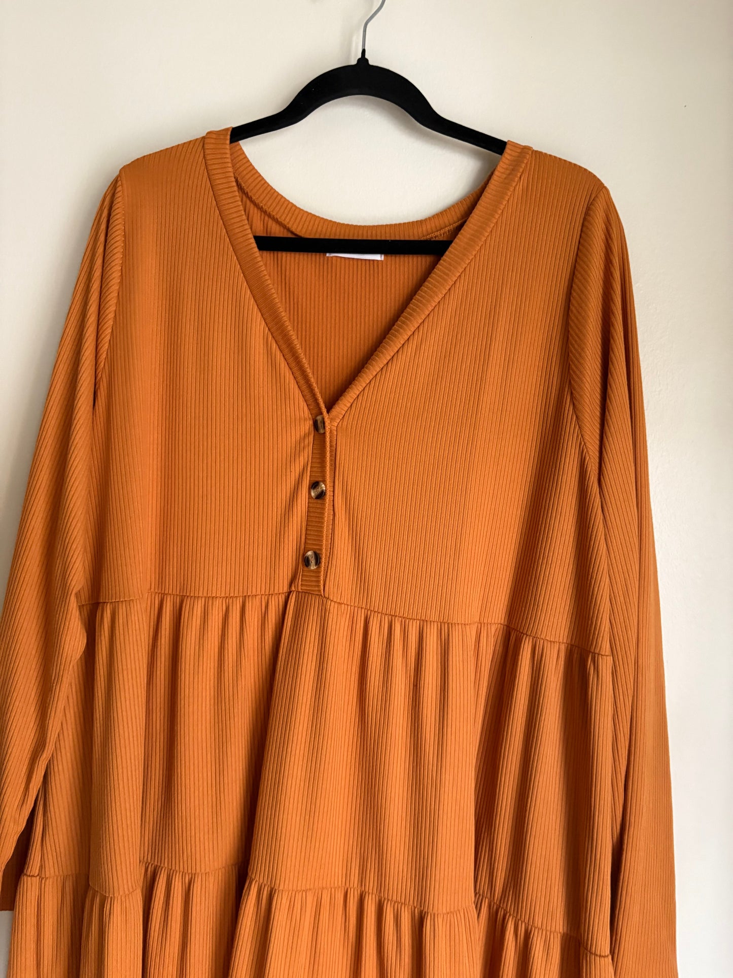 Dress Casual Midi By Chicsoul In Brown, Size: 3x