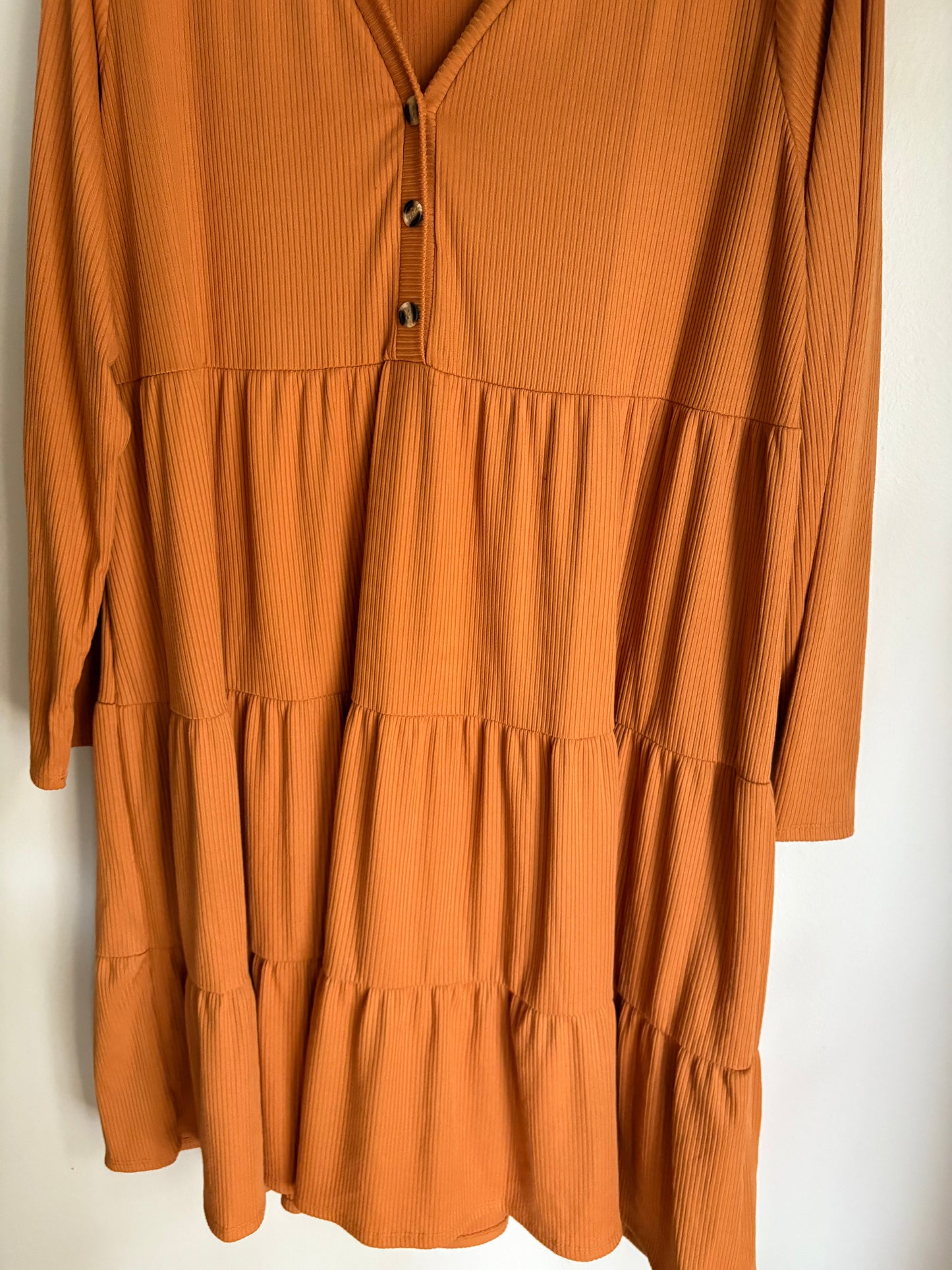 Dress Casual Midi By Chicsoul In Brown, Size: 3x