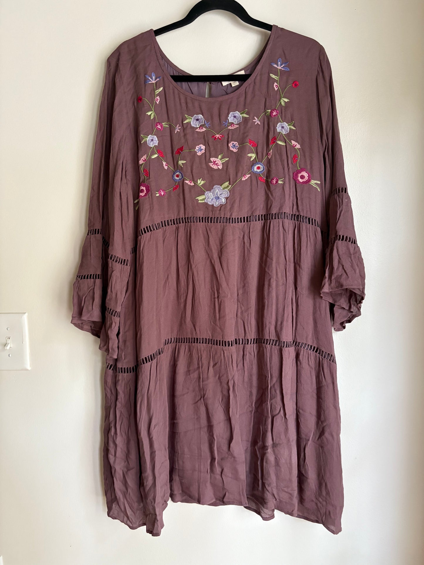 Dress Casual Midi By Oddy In Brown, Size: 3x