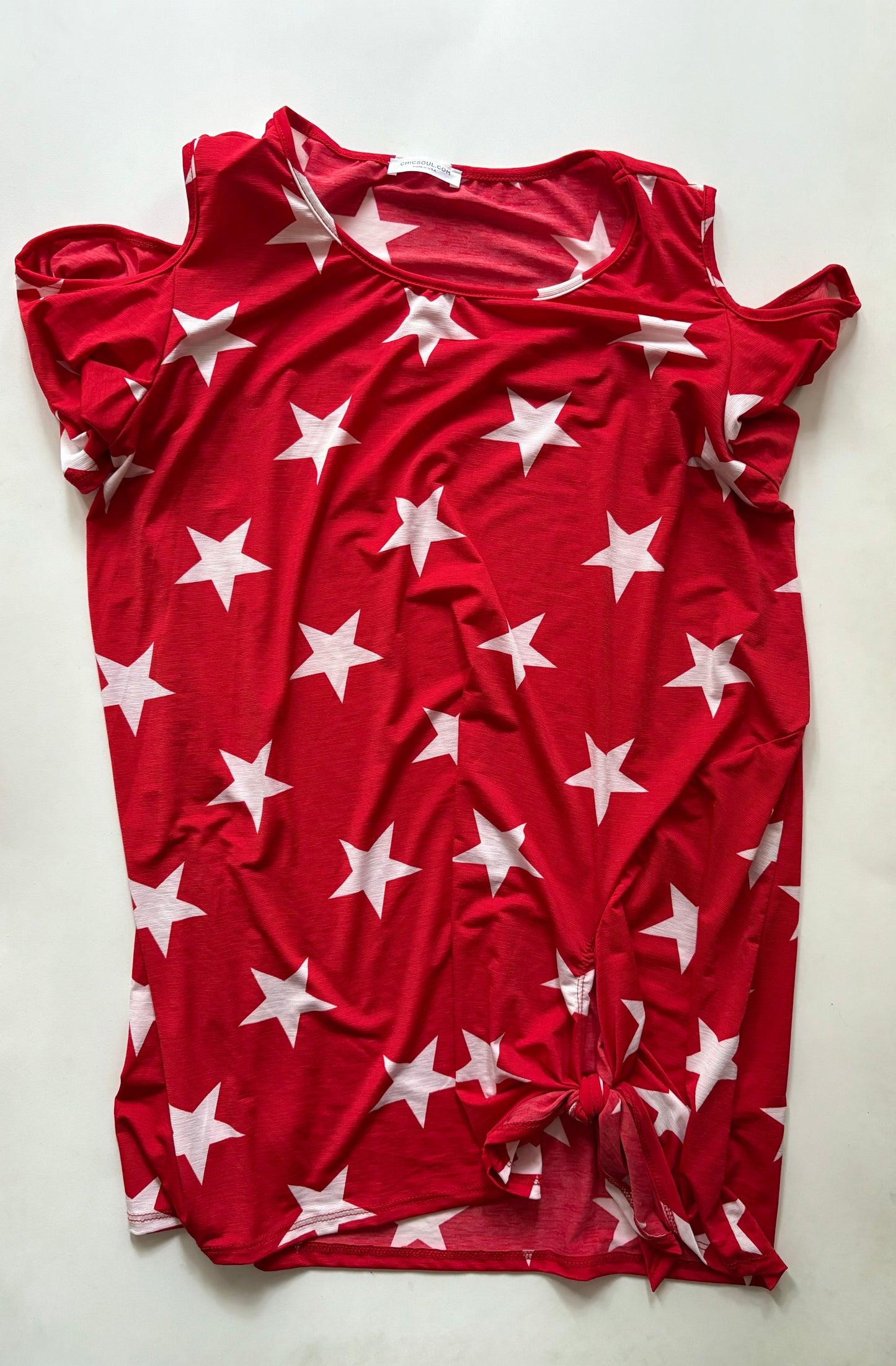 Top Short Sleeve By Chicsoul In Red, Size: 3x