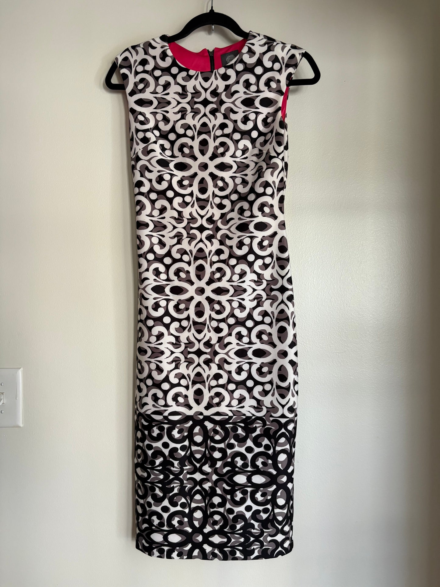 Dress Casual Midi By Vince Camuto In Black & White, Size: Xs