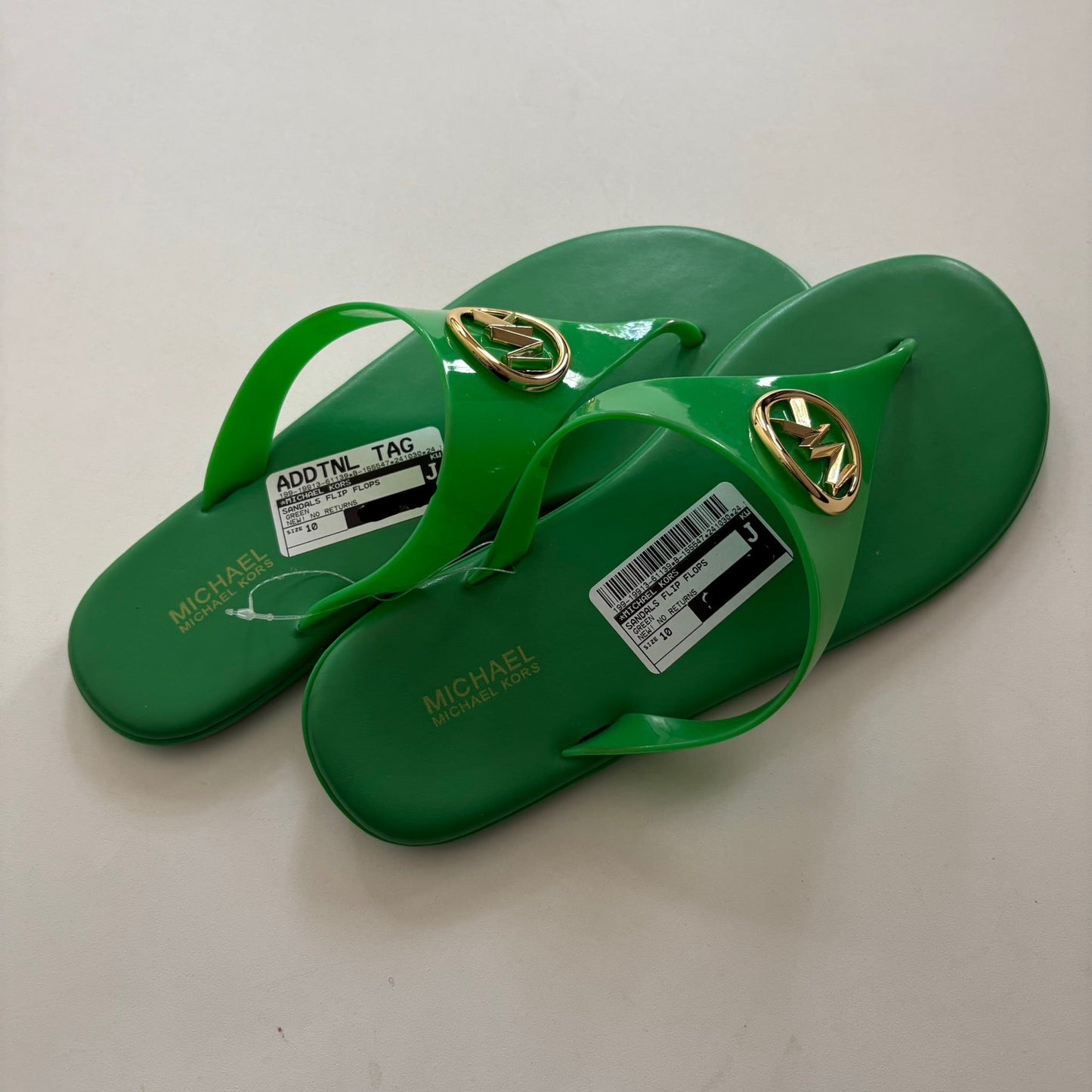 Sandals Flip Flops By Michael Kors In Green, Size: 10