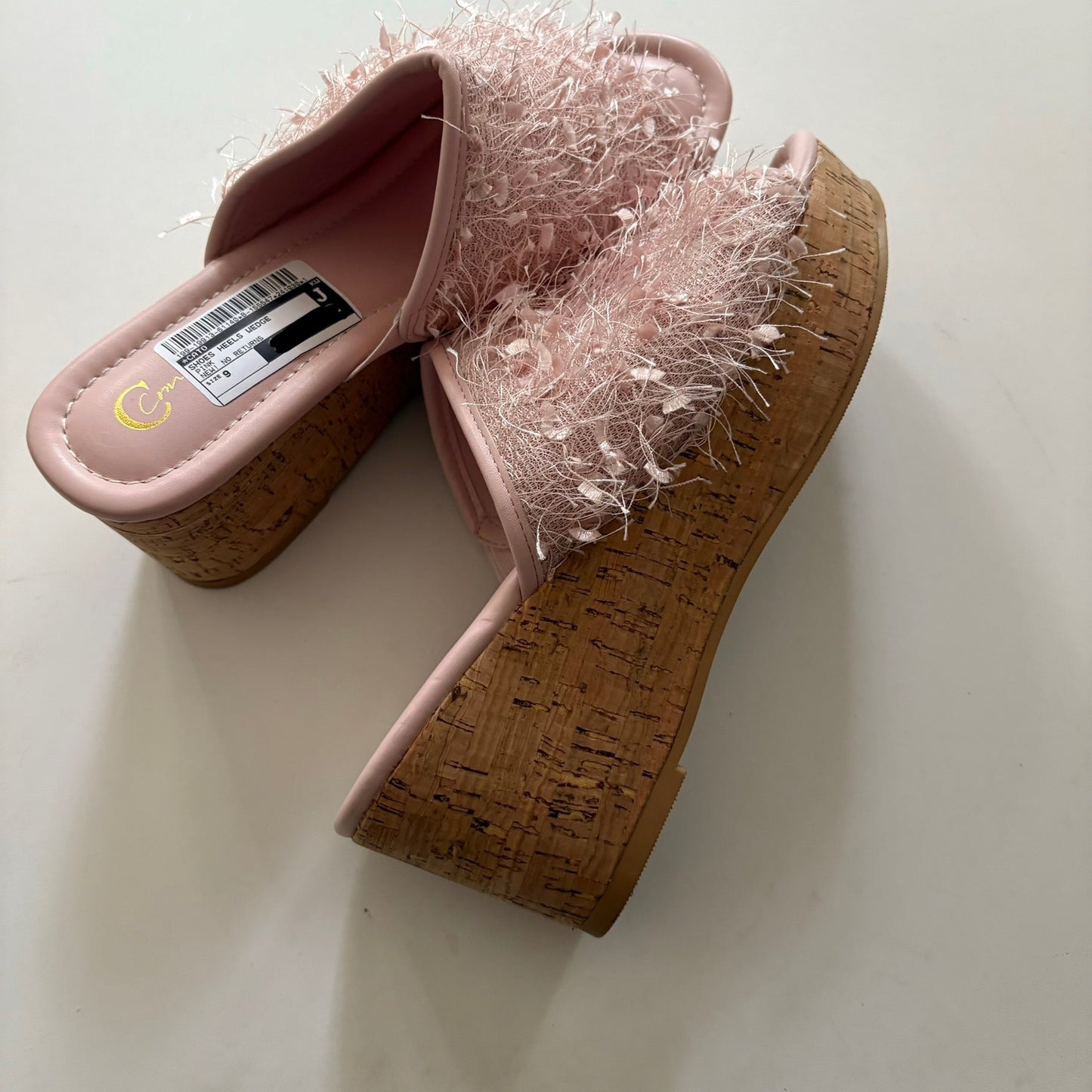 Shoes Heels Wedge By Cato In Pink, Size: 9