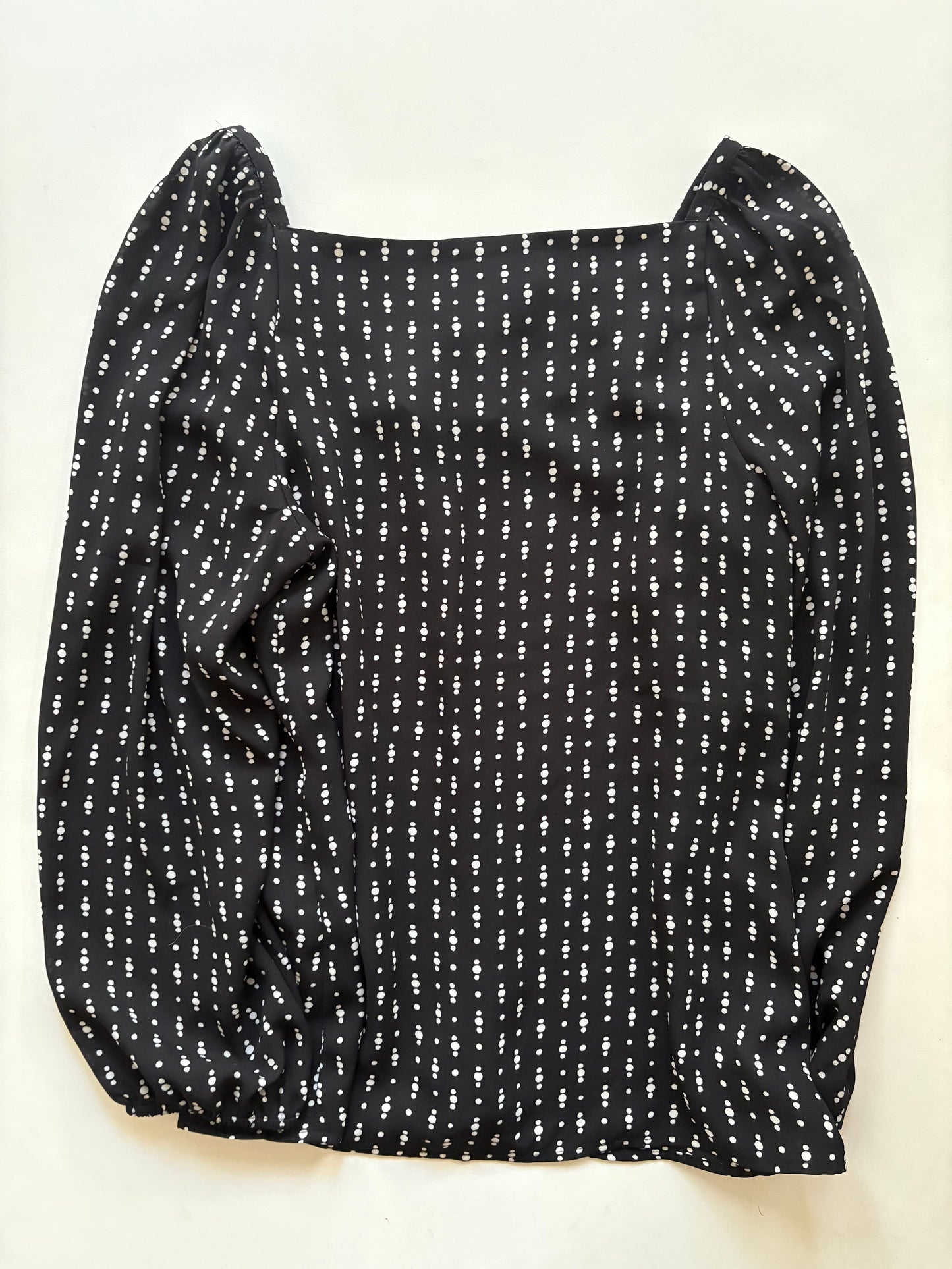 Blouse Long Sleeve By Ann Taylor In Polkadot Pattern, Size: S