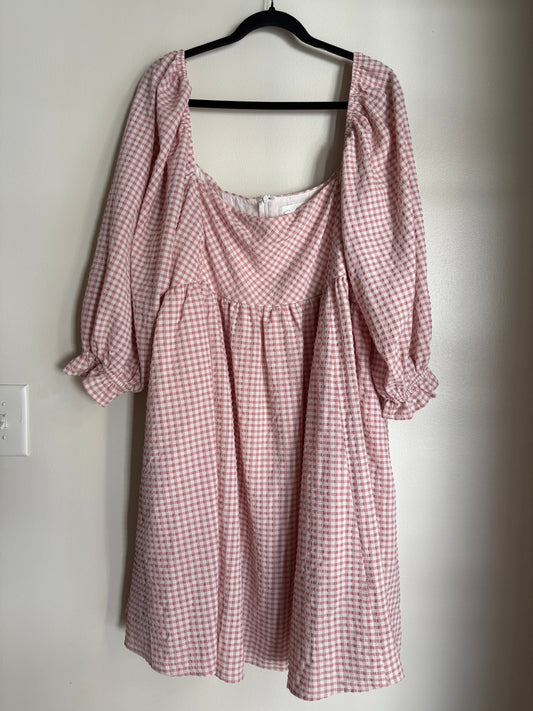 Dress Casual Midi By Sweet Lemon In Checkered Pattern, Size: 3x