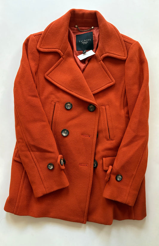 Coat Peacoat By Talbots In Orange, Size: Sp