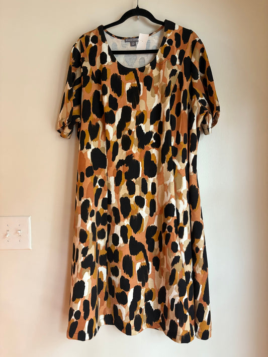 Dress Casual Midi By Jessica London In Animal Print, Size: 3x