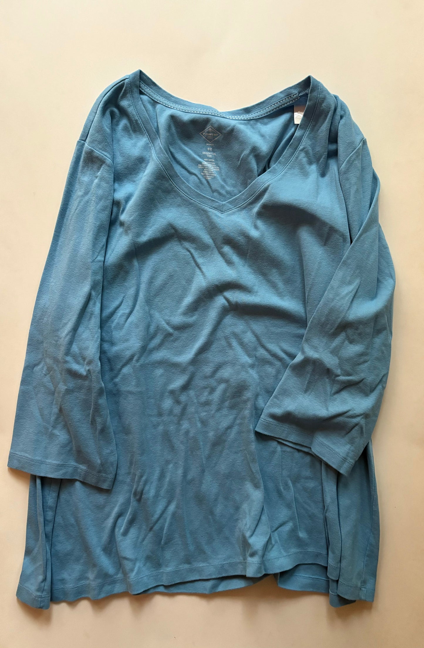 Top Long Sleeve By St Johns Bay In Blue, Size: 3x