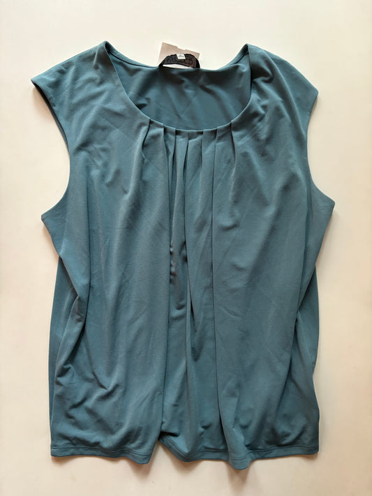 Blouse Sleeveless By Kasper In Blue, Size: Xl