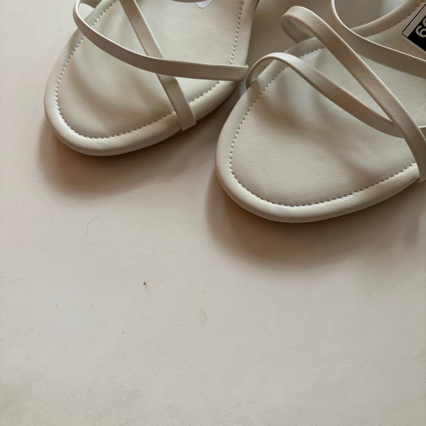 Sandals Heels Block By H&m In Cream, Size: 6