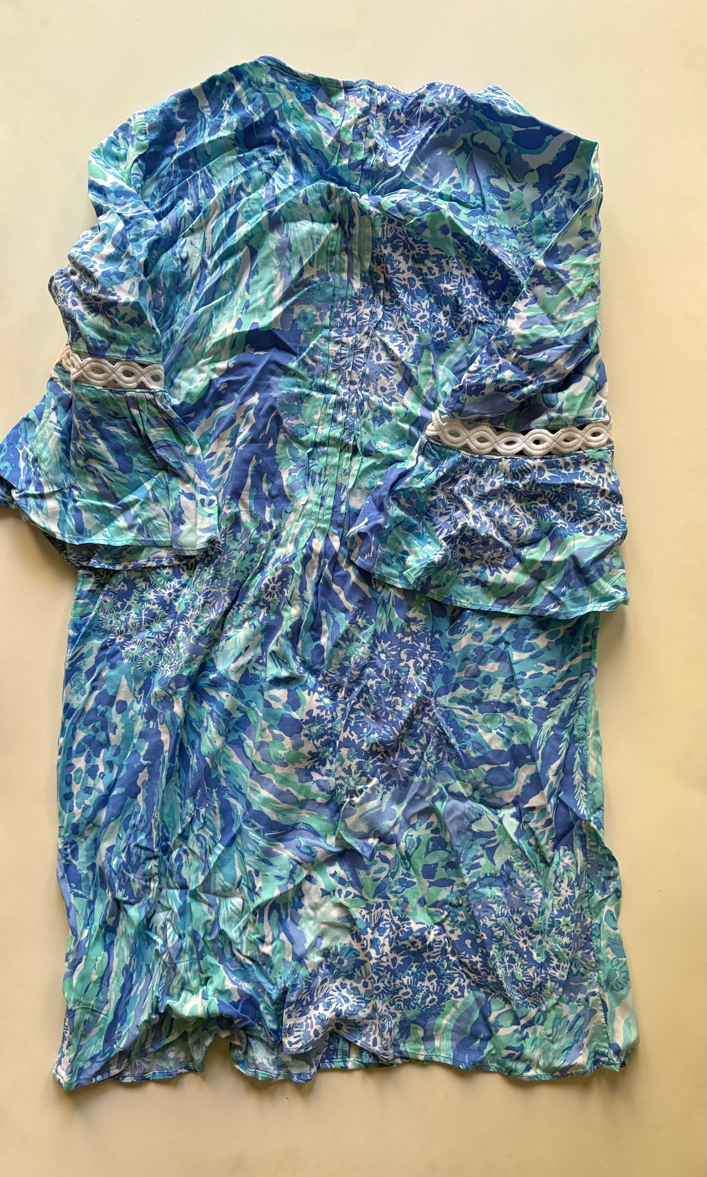 Dress Casual Midi By Lilly Pulitzer In Blue & Green, Size: M