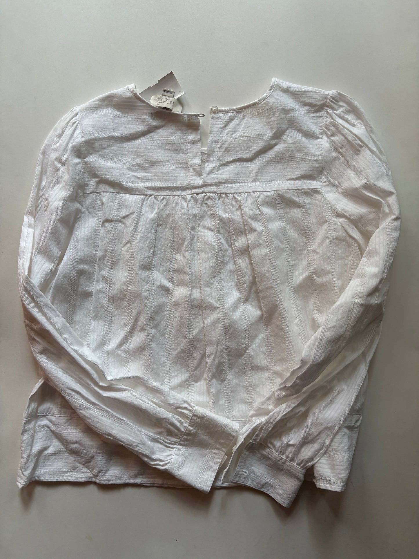 Top Long Sleeve By Loft In White, Size: M