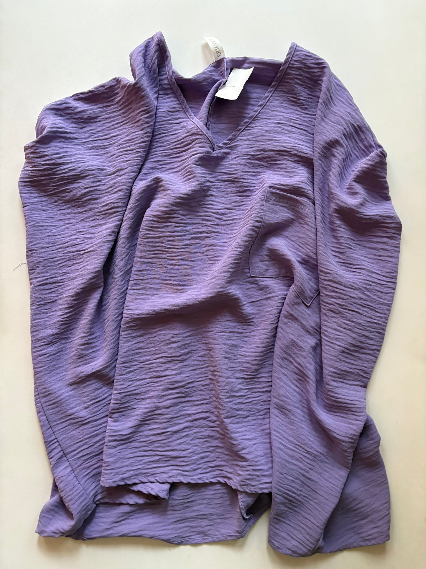 Blouse Short Sleeve By Zenana Outfitters In Purple, Size: Xl