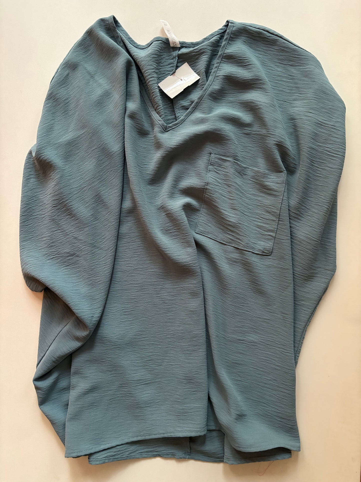 Blouse Short Sleeve By Zenana Outfitters In Blue, Size: Xl