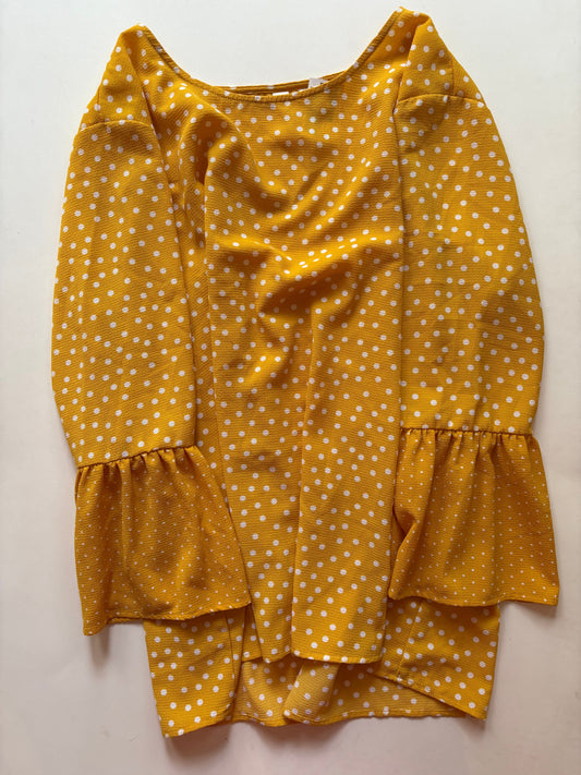 Blouse Long Sleeve By Tacera In Polkadot Pattern, Size: Xl