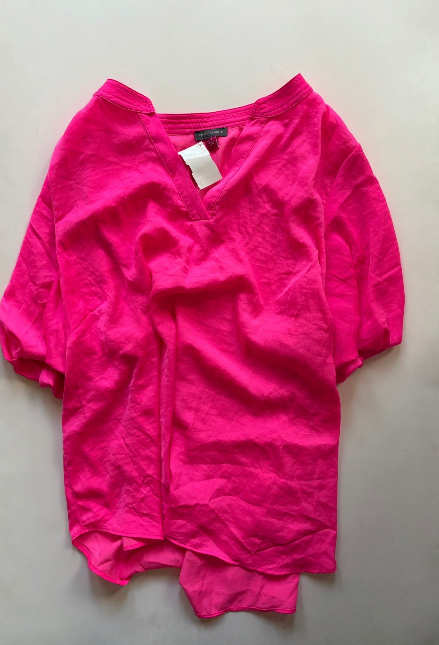 Blouse Short Sleeve By Vince Camuto In Pink, Size: 2x