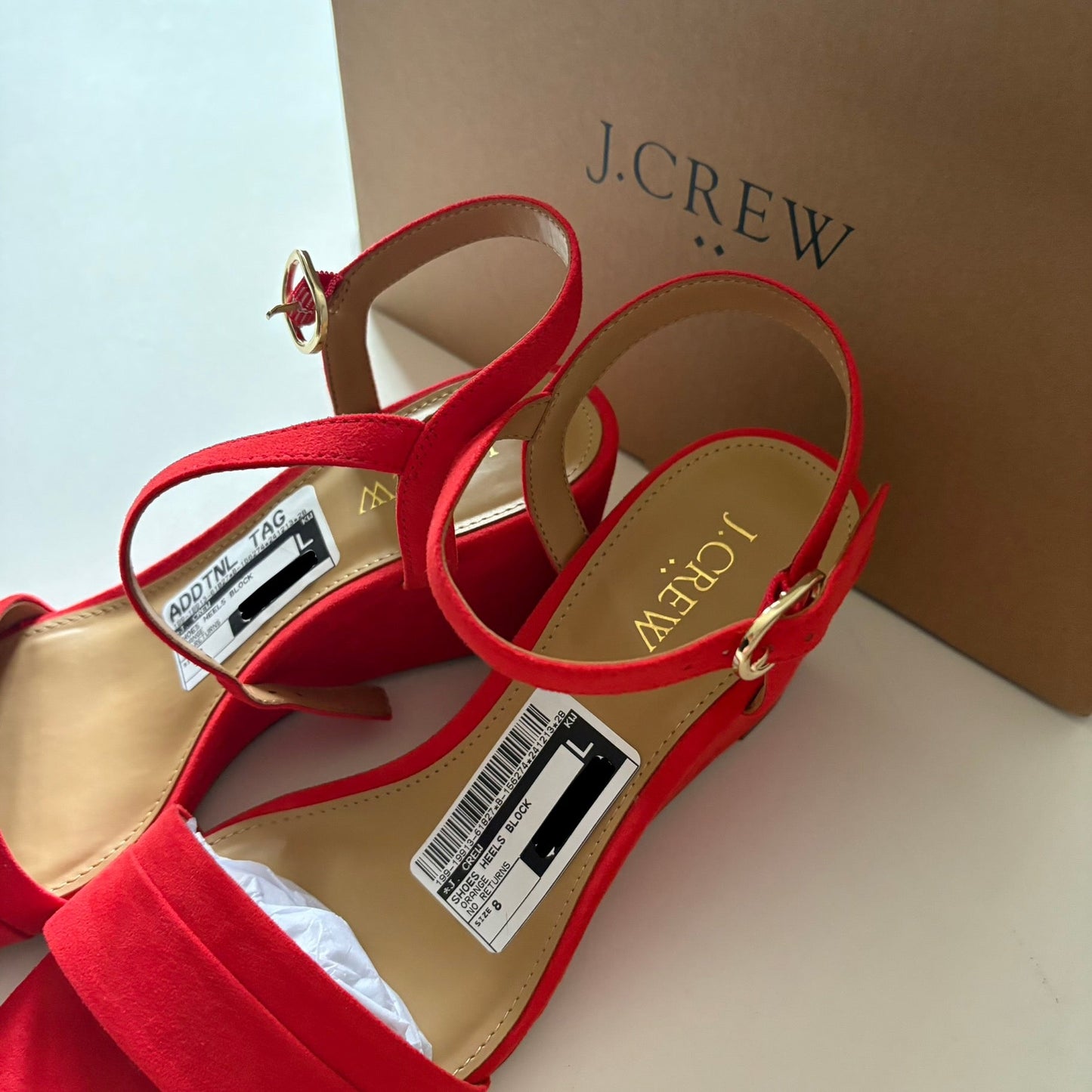 Shoes Heels Block By J. Crew In Orange, Size: 8