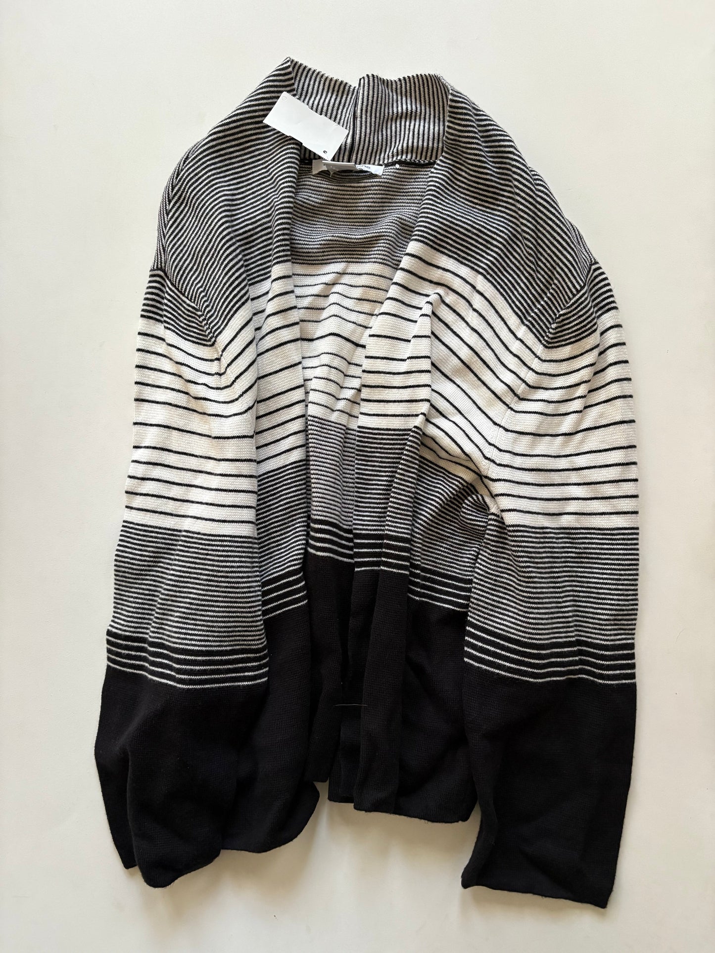 Sweater Cardigan By Liz Claiborne In Striped Pattern, Size: Xl