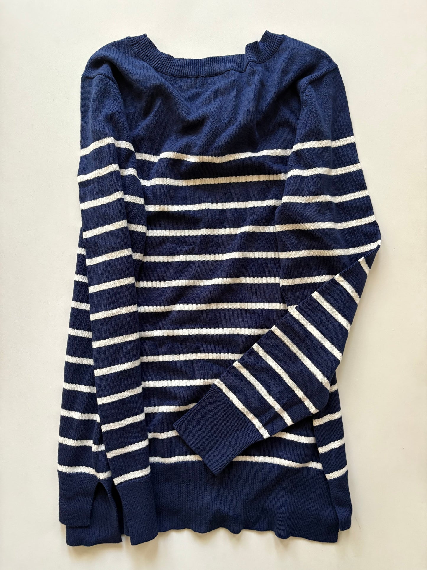 Sweater By Liz Claiborne In Striped Pattern, Size: L