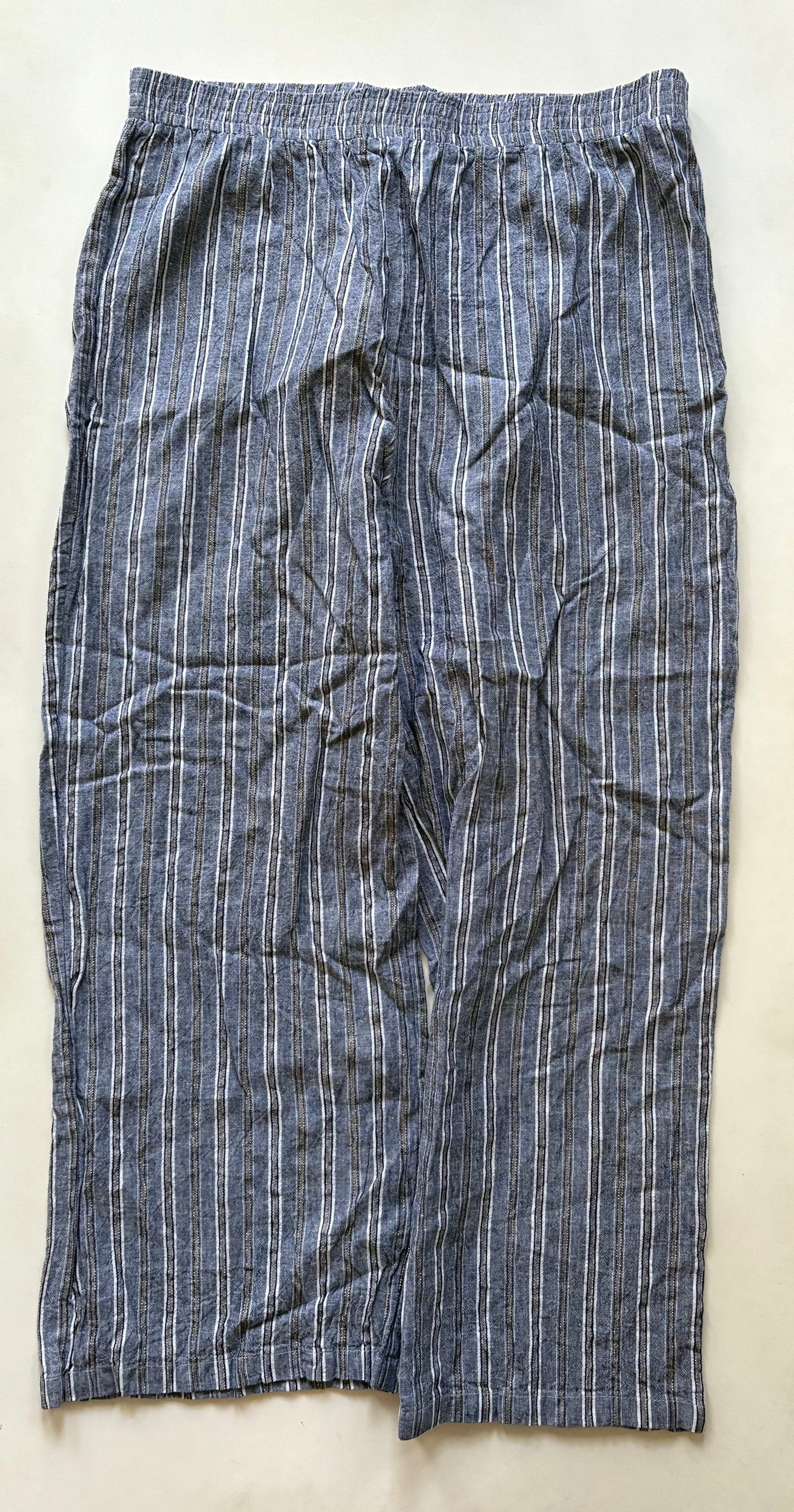 Pants Linen By Linda In Striped Pattern, Size: 12