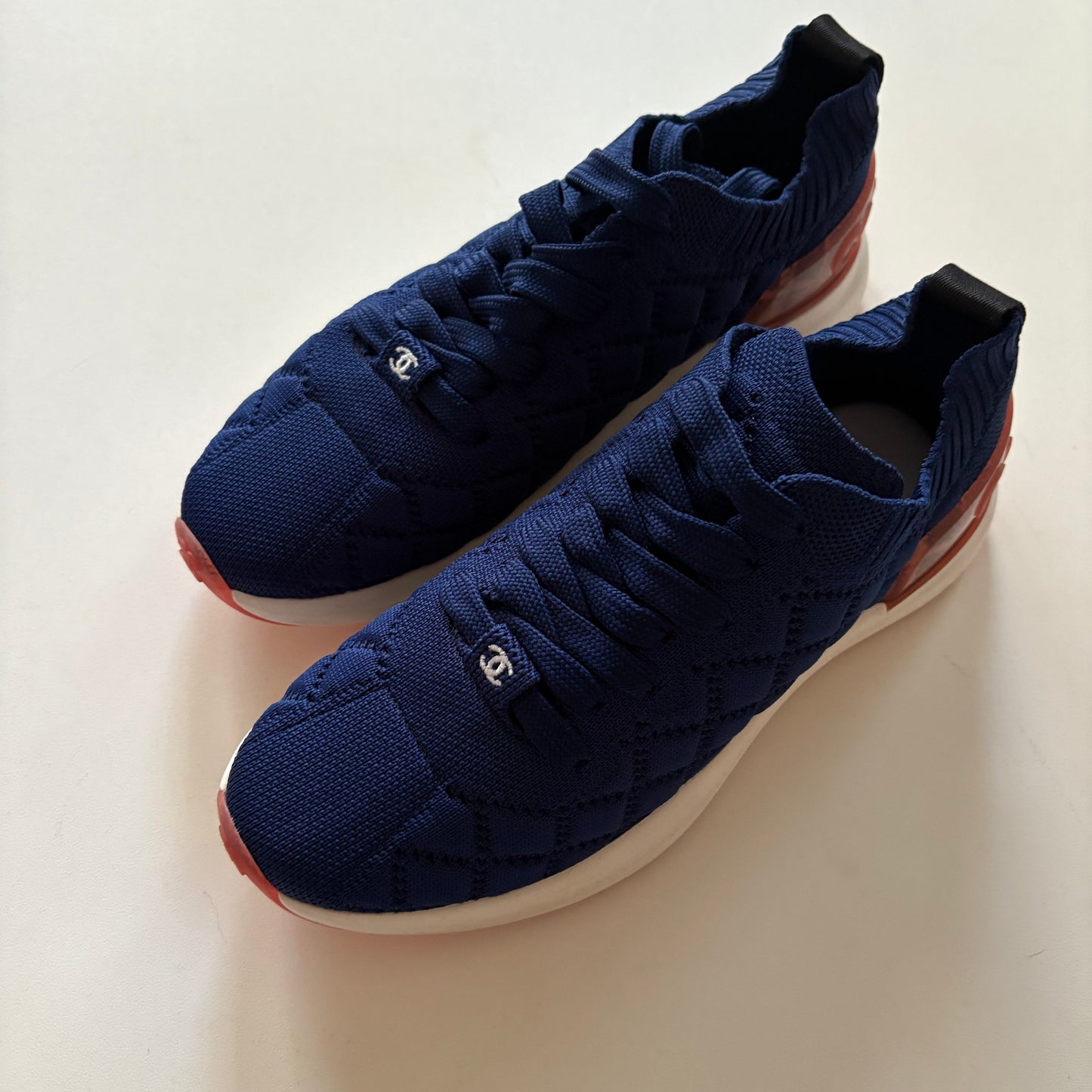 Shoes Athletic By Chanel In Blue, Size: 6.5