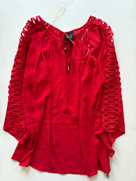 Blouse Long Sleeve By New Directions In Red, Size: L