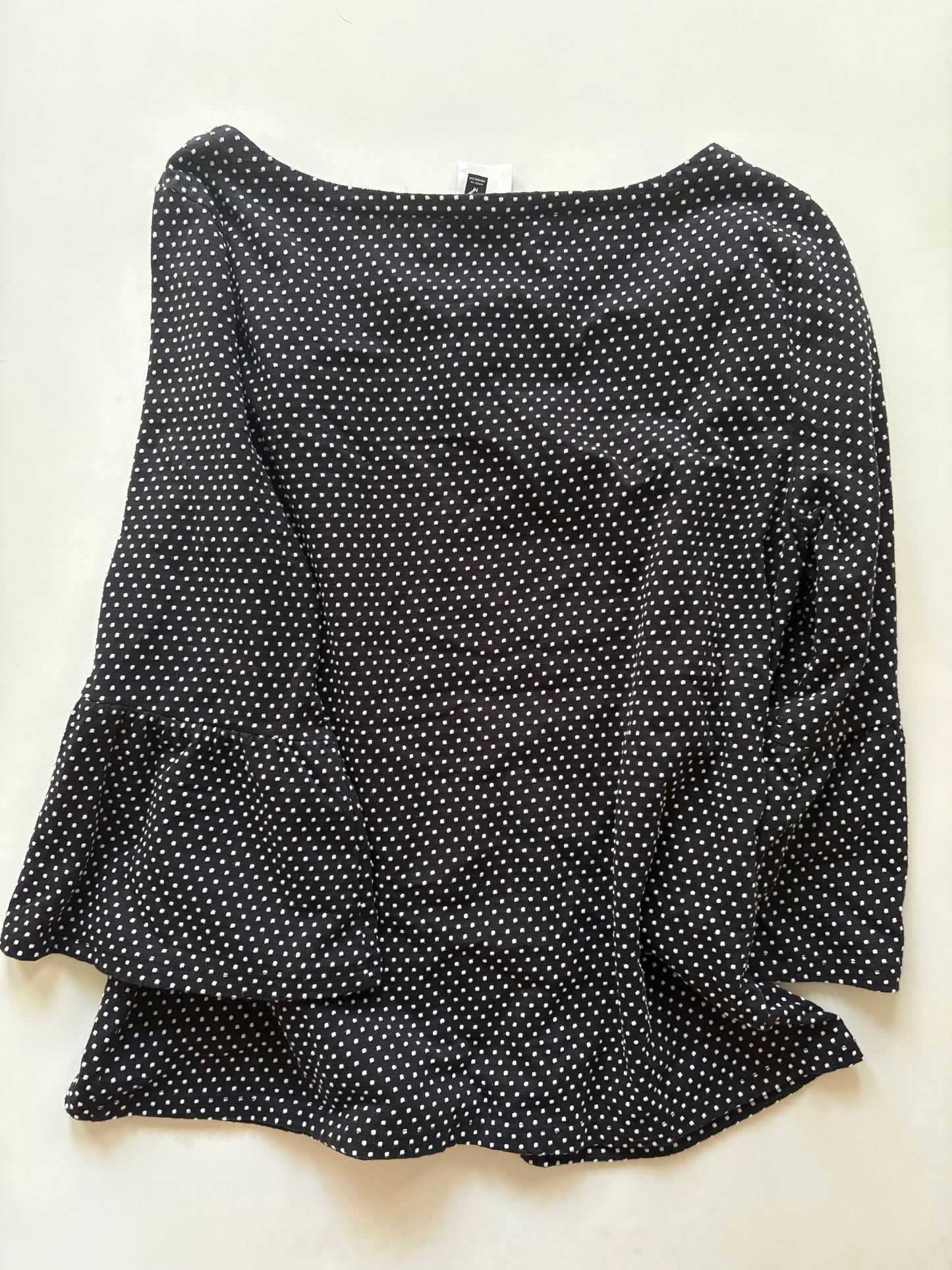 Top Long Sleeve By Talbots In Polkadot Pattern, Size: M
