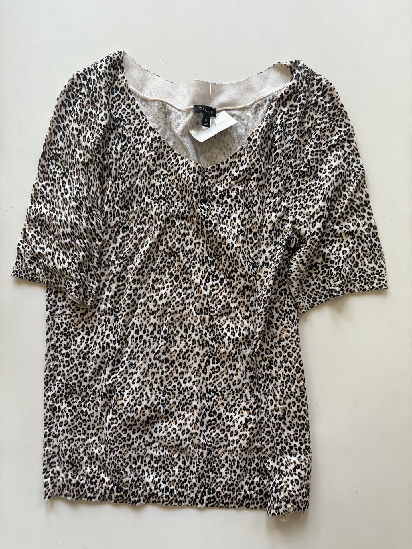 Sweater Short Sleeve By Talbots In Animal Print, Size: M