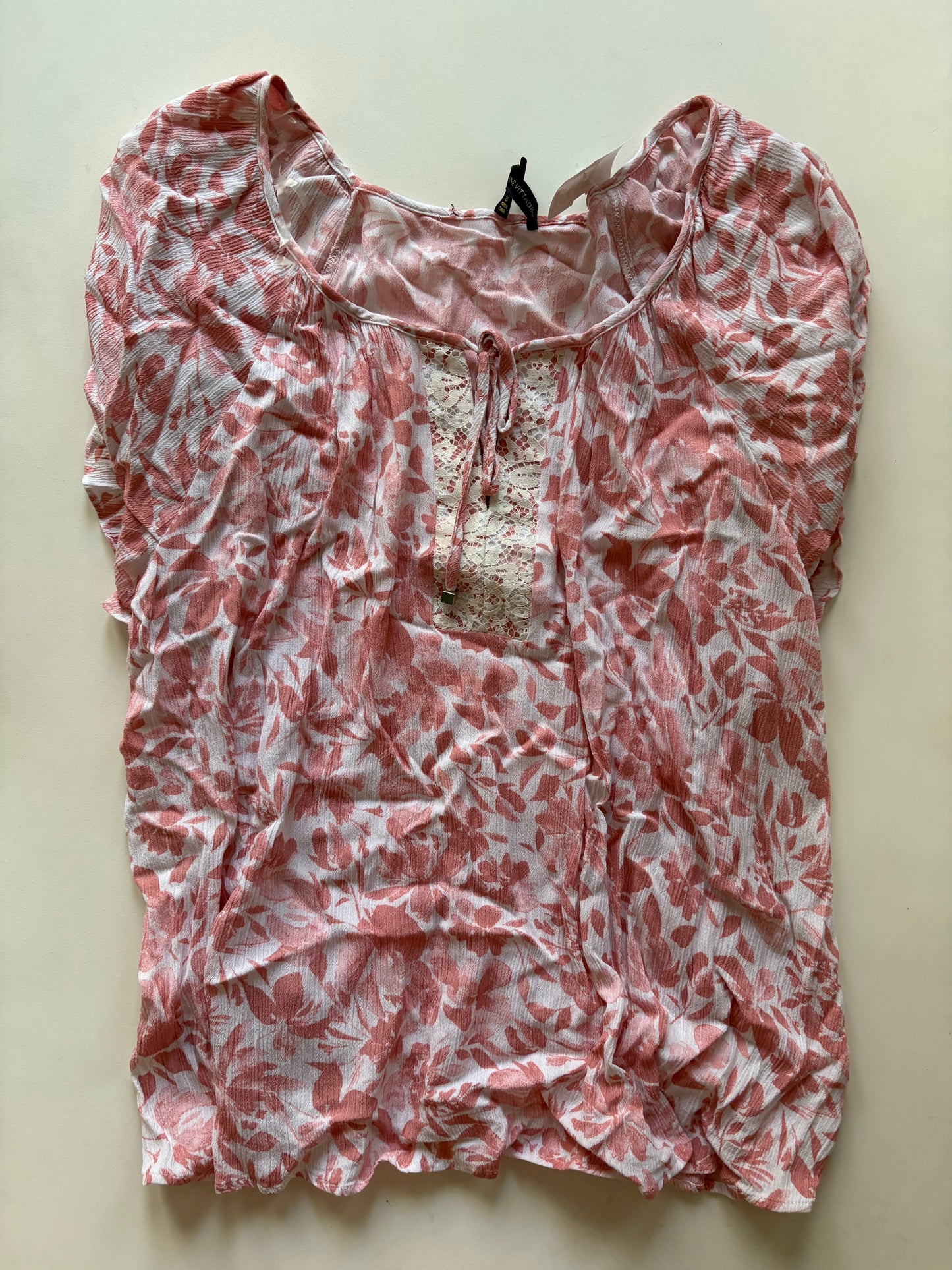 Top Short Sleeve By Adrienne Vittadini In Pink, Size: 3x