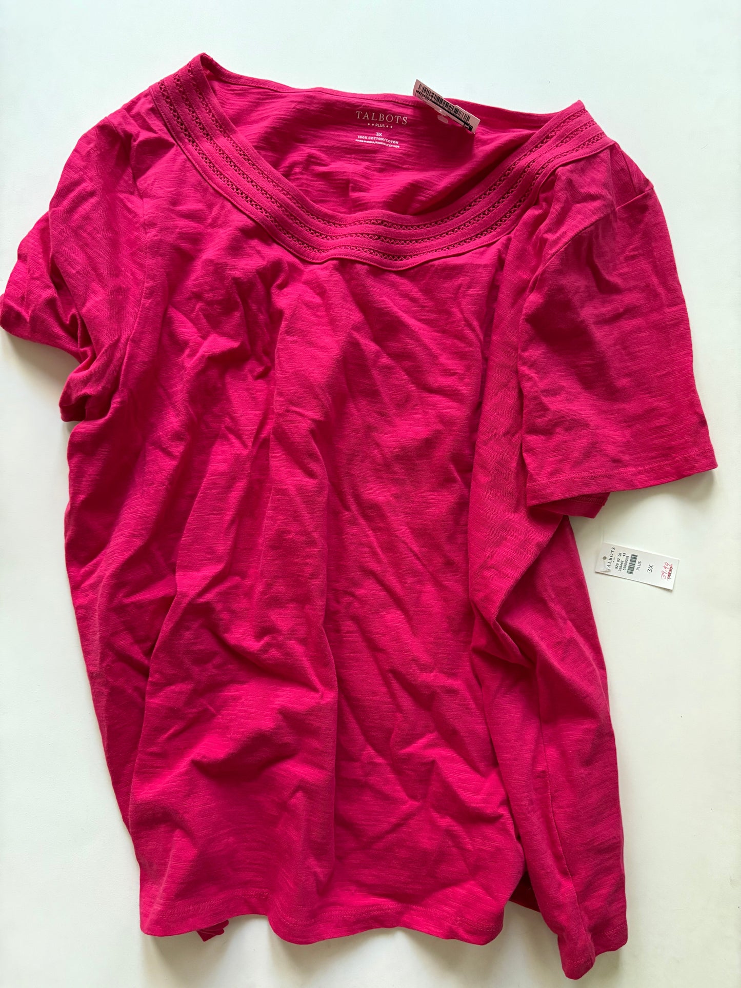 Top Short Sleeve By Talbots In Pink, Size: 3x