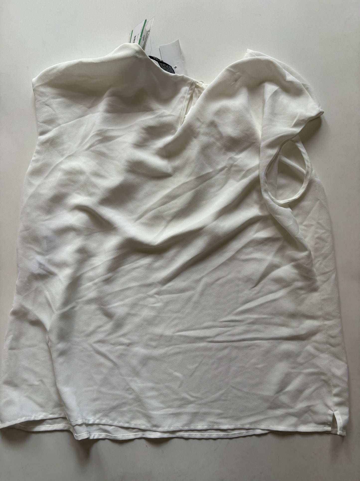 Blouse Short Sleeve By Kasper In White, Size: L