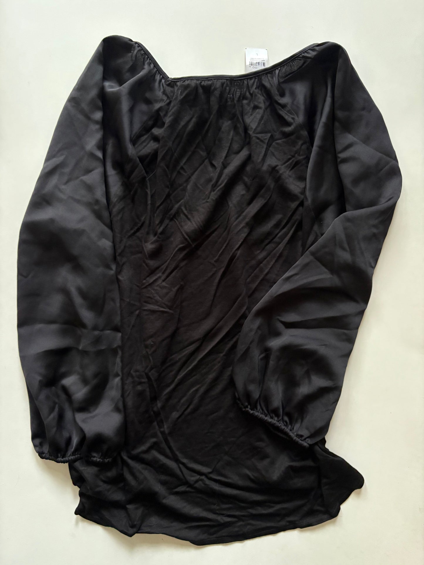 Blouse Long Sleeve By Ann Taylor In Black, Size: L