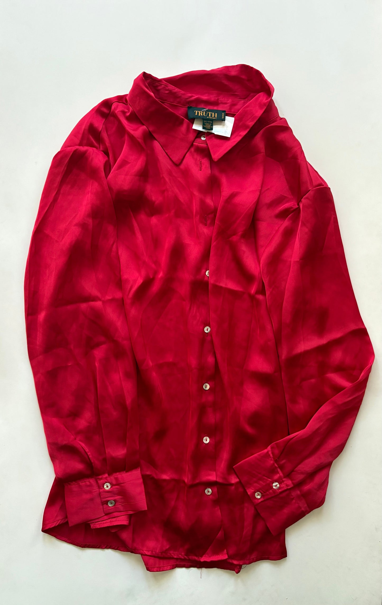 Blouse Long Sleeve By Truth In Red, Size: 2x