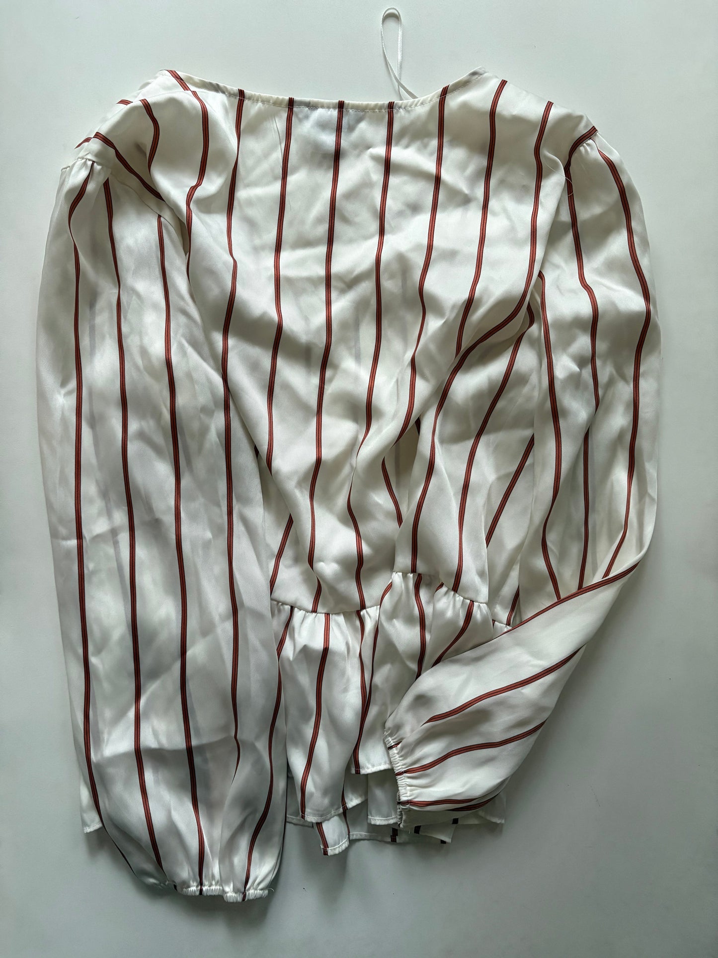 Blouse Long Sleeve By Nine West Apparel In Striped Pattern, Size: Xl