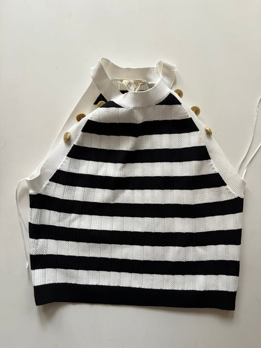 Sweater By Happily Grey In Striped Pattern, Size: Xl