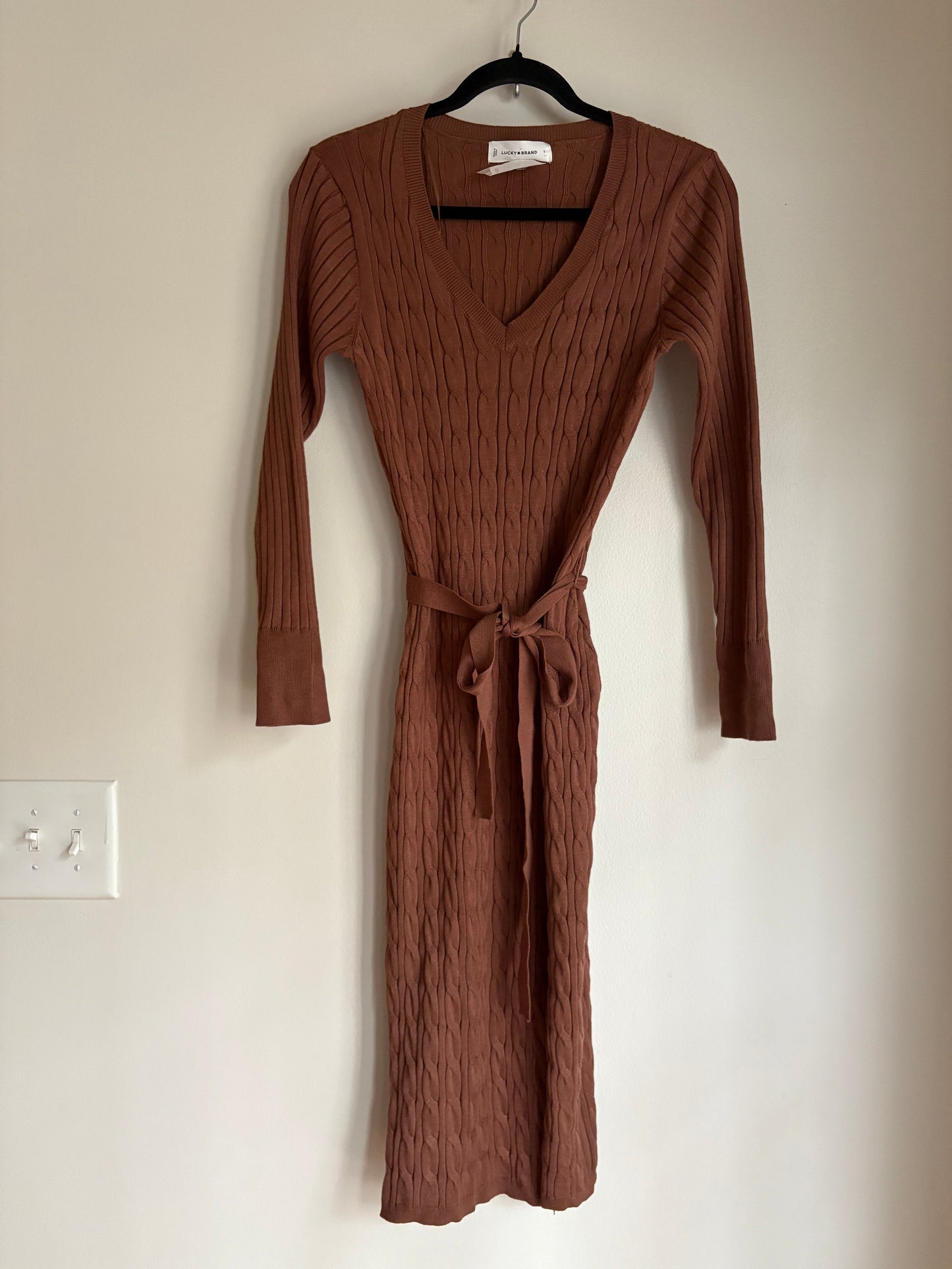 Dress Casual Midi By Lucky Brand In Brown, Size: S