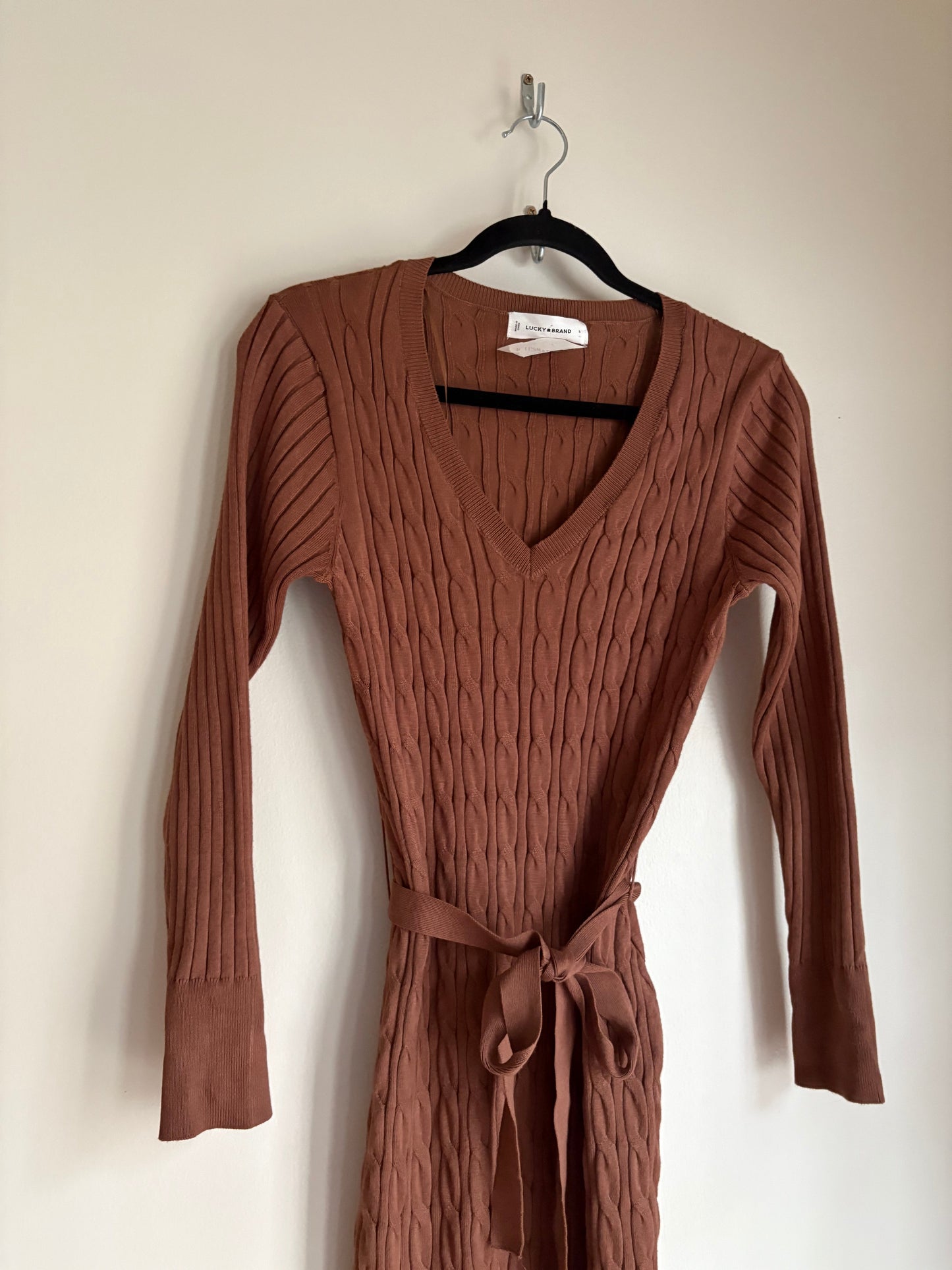 Dress Casual Midi By Lucky Brand In Brown, Size: S