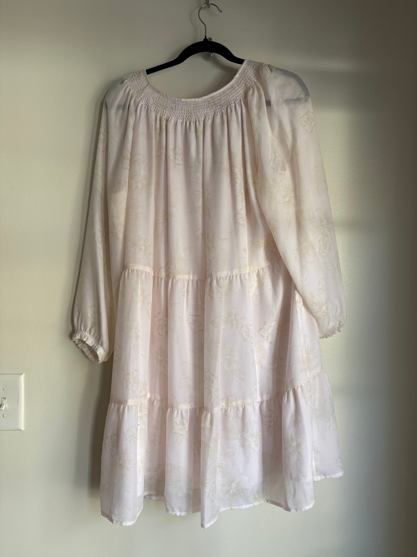 Dress Casual Midi By Kaari Blue In Cream, Size: Xl