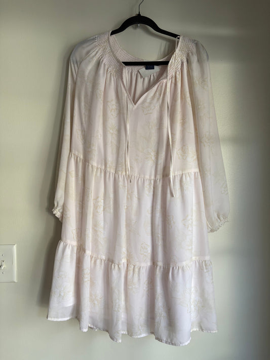 Dress Casual Midi By Kaari Blue In Cream, Size: Xl