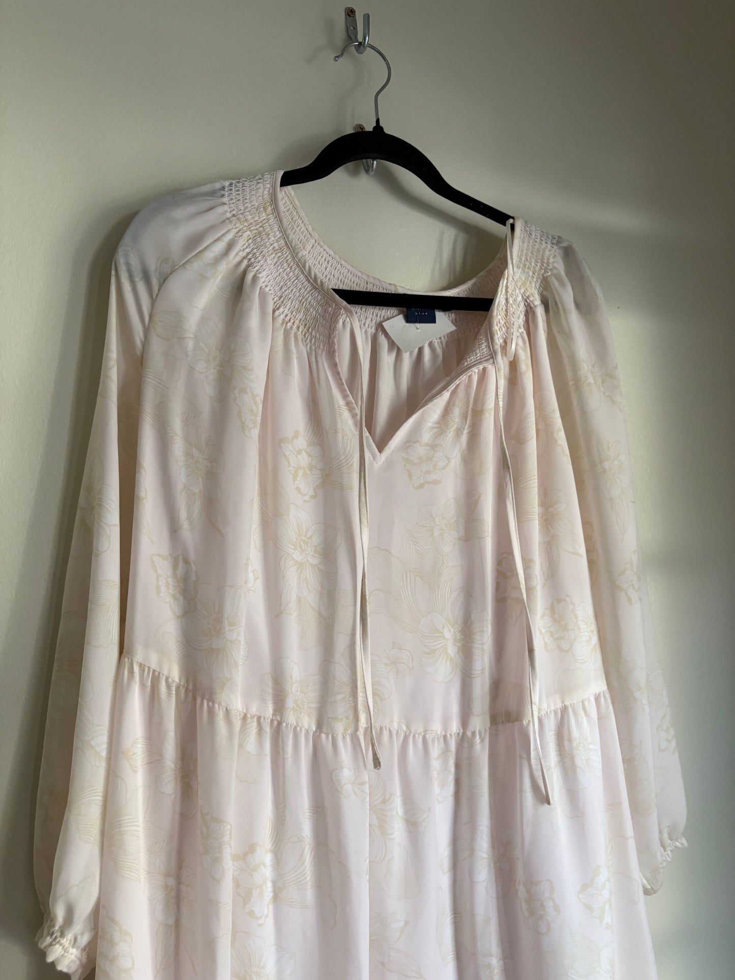 Dress Casual Midi By Kaari Blue In Cream, Size: Xl