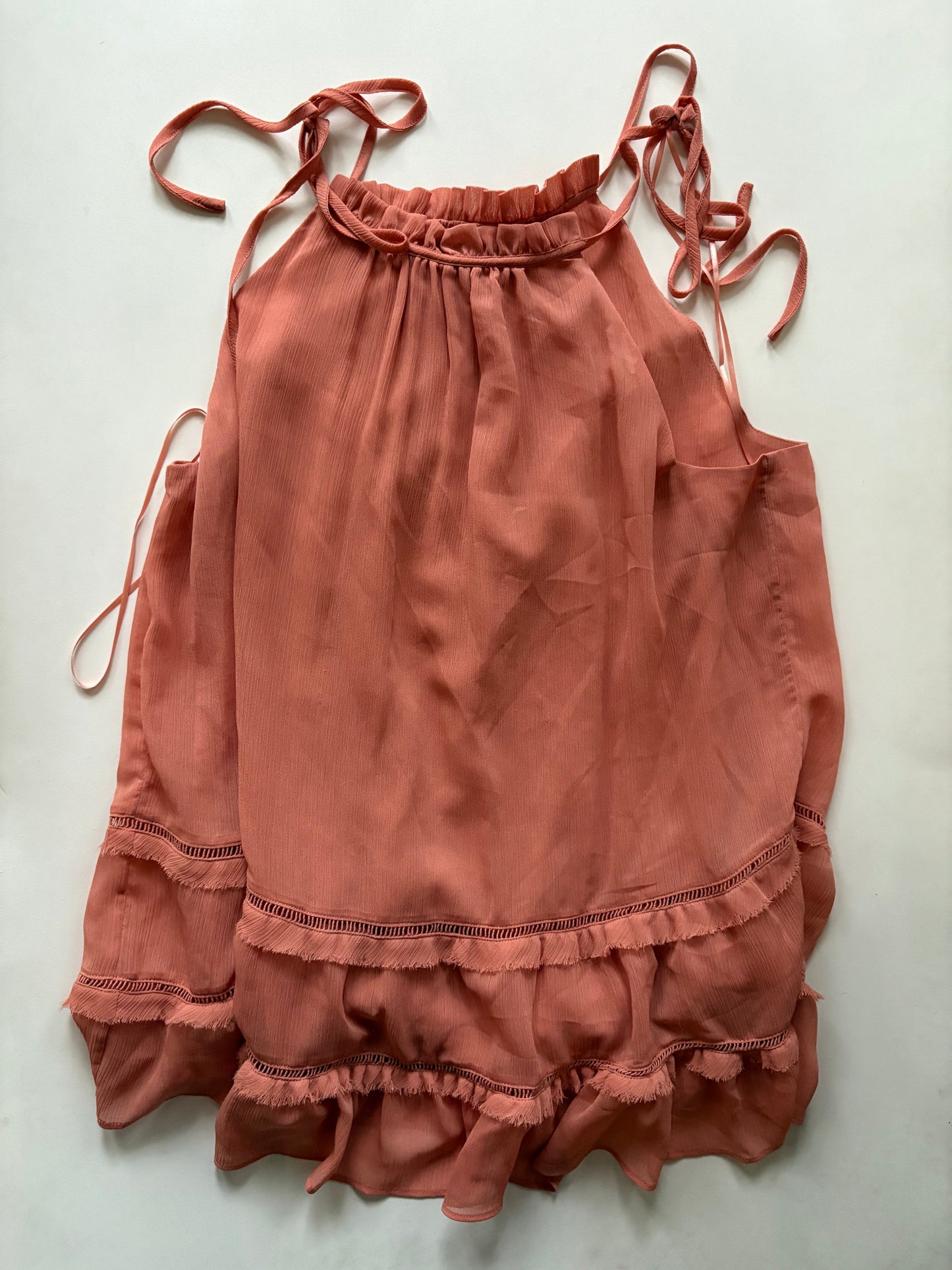 Blouse Sleeveless By Kaari Blue In Orange, Size: Xl