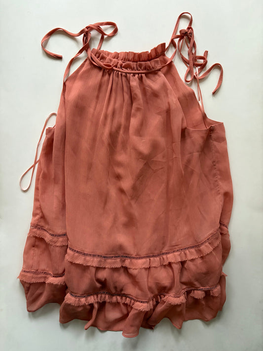 Blouse Sleeveless By Kaari Blue In Orange, Size: Xl