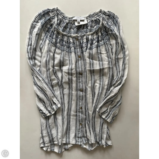 Top Long Sleeve By New Directions In Striped Pattern, Size: L