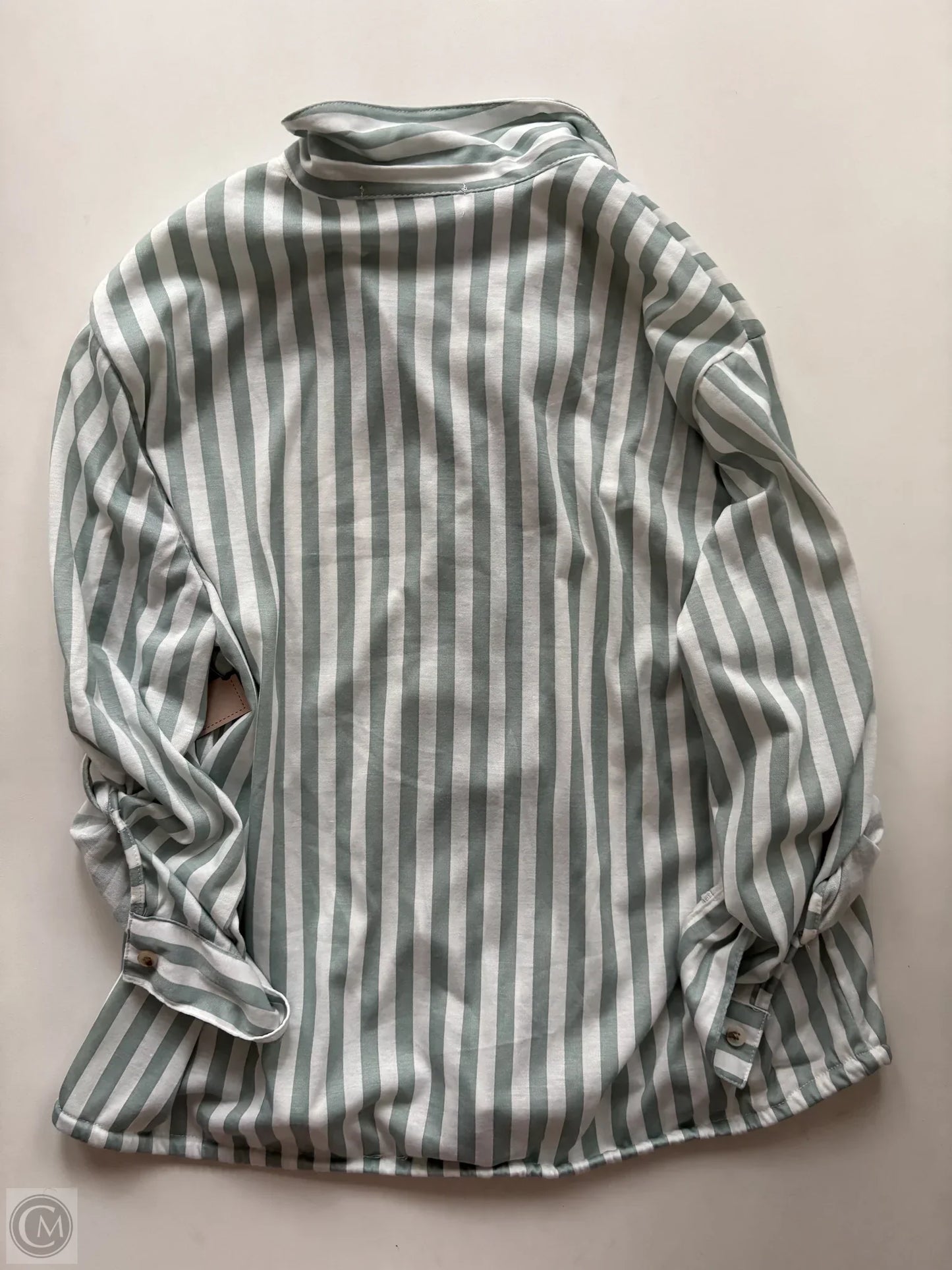 Top Long Sleeve By Eden & Olivia In Striped Pattern, Size: L