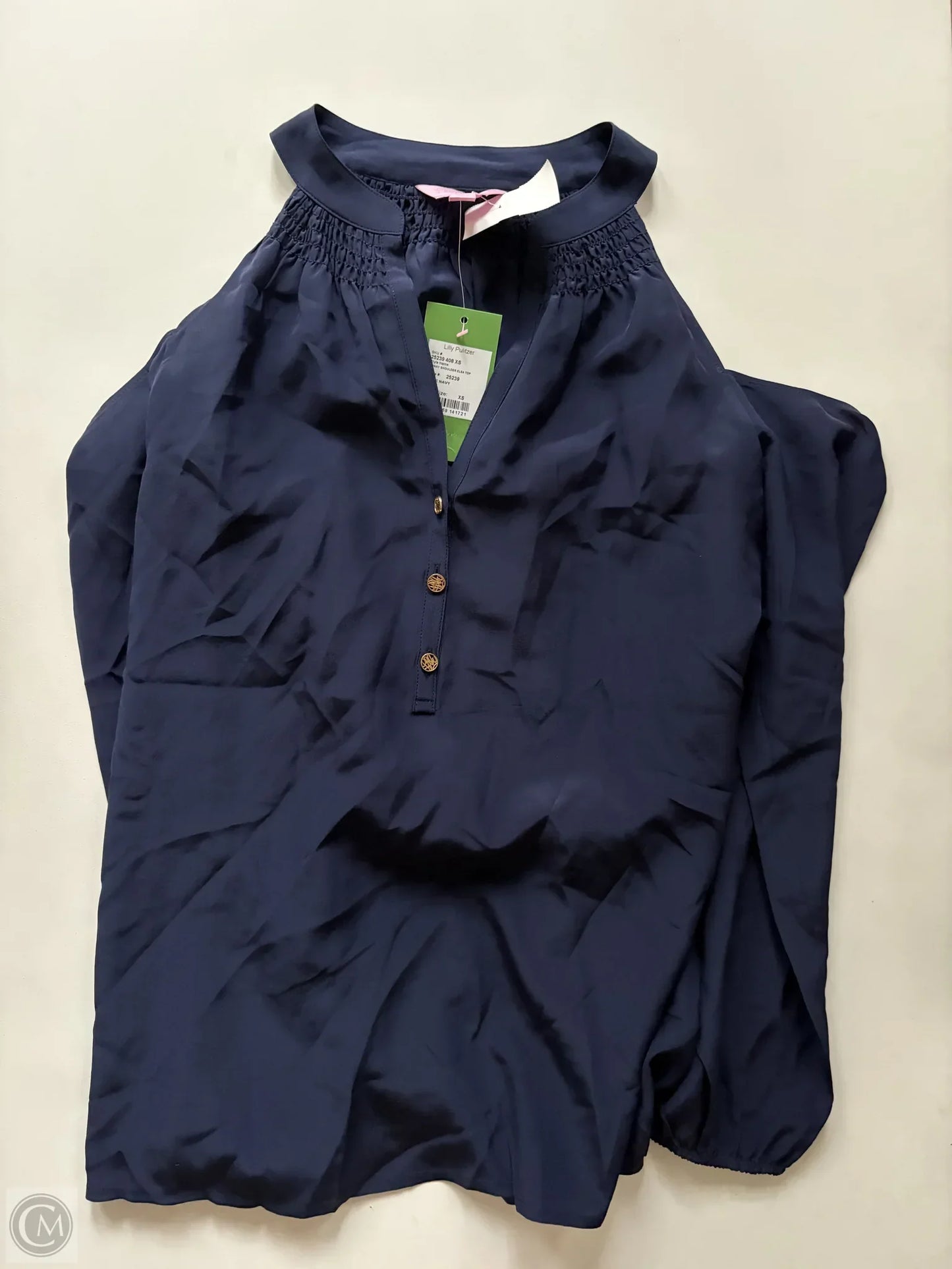 Blouse Long Sleeve By Lilly Pulitzer In Blue, Size: Xs