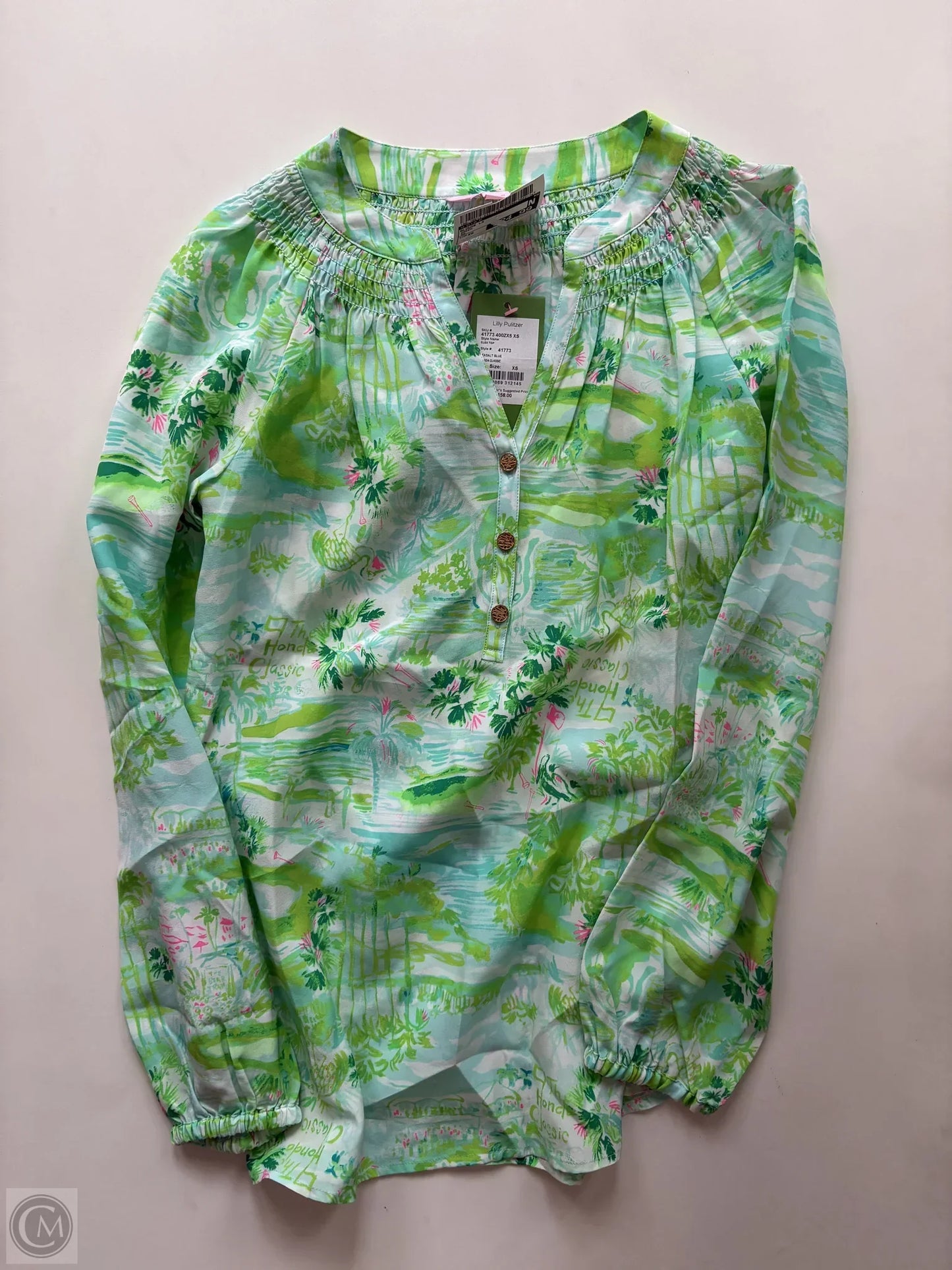 Blouse Long Sleeve By Lilly Pulitzer In Green, Size: Xs