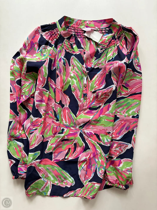 Blouse Long Sleeve By Lilly Pulitzer In Multi-colored, Size: Xxs