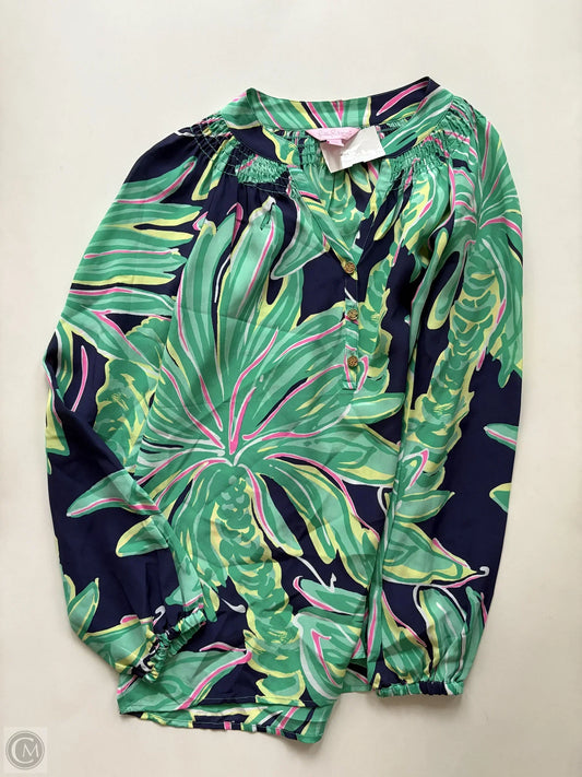 Blouse Long Sleeve By Lilly Pulitzer In Multi-colored, Size: Xxs